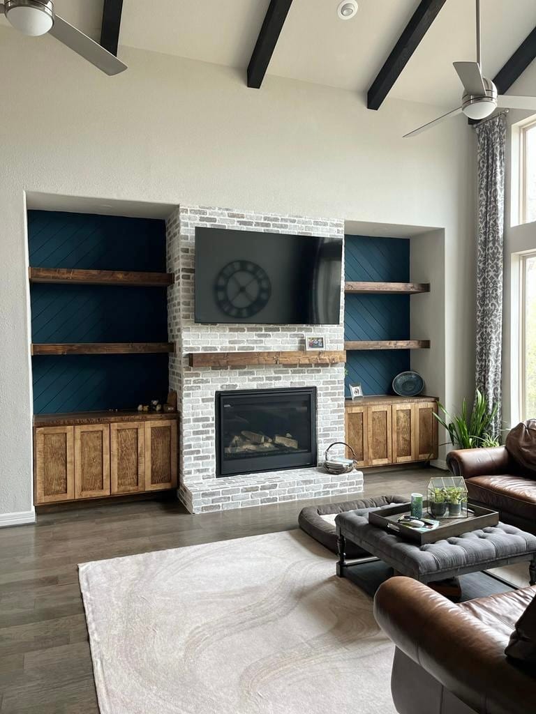 After: Fireplace Feature Wall