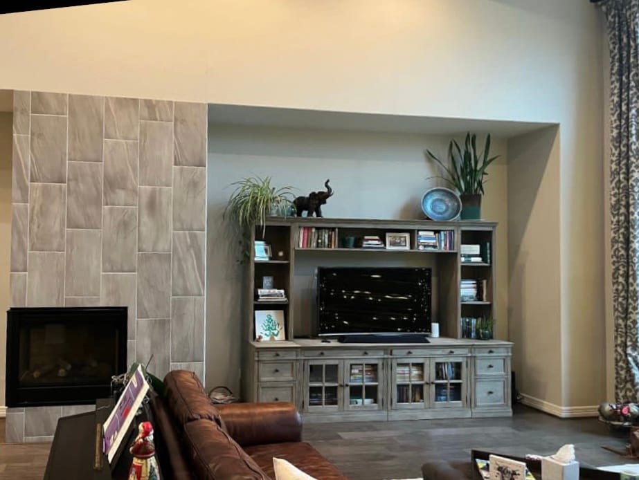 Before: Fireplace Feature Wall